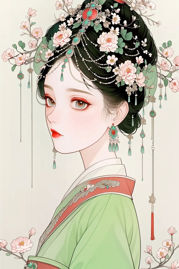 Chinese Style,Traditional Painting Media,Girl,LoRA,SD 1.5