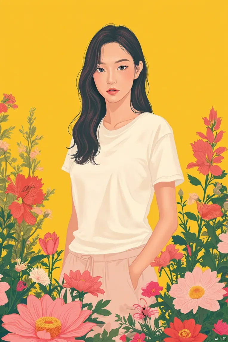 Hand-Drawn,Traditional Painting Media,Girl,LoRA,FLUX.1