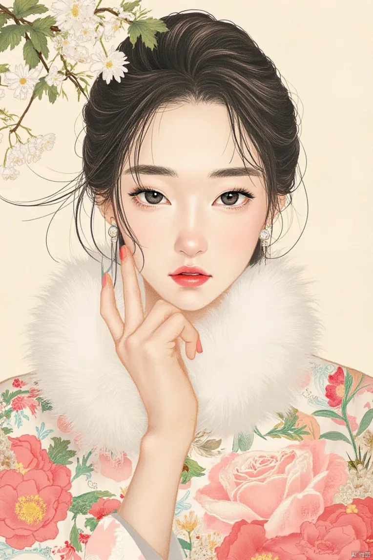 Hand-Drawn,Traditional Painting Media,Girl,LoRA,FLUX.1