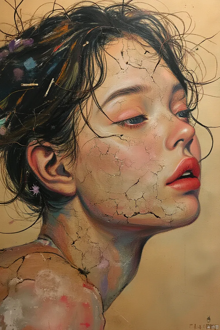 Hand-Drawn,Traditional Painting Media,Girl,LoRA,FLUX.1