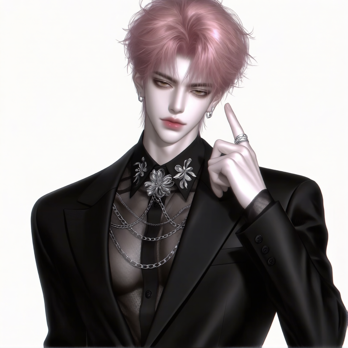 Qwen image - White skin broken and variable oc male Qwen-image-白皮破碎多变oc男