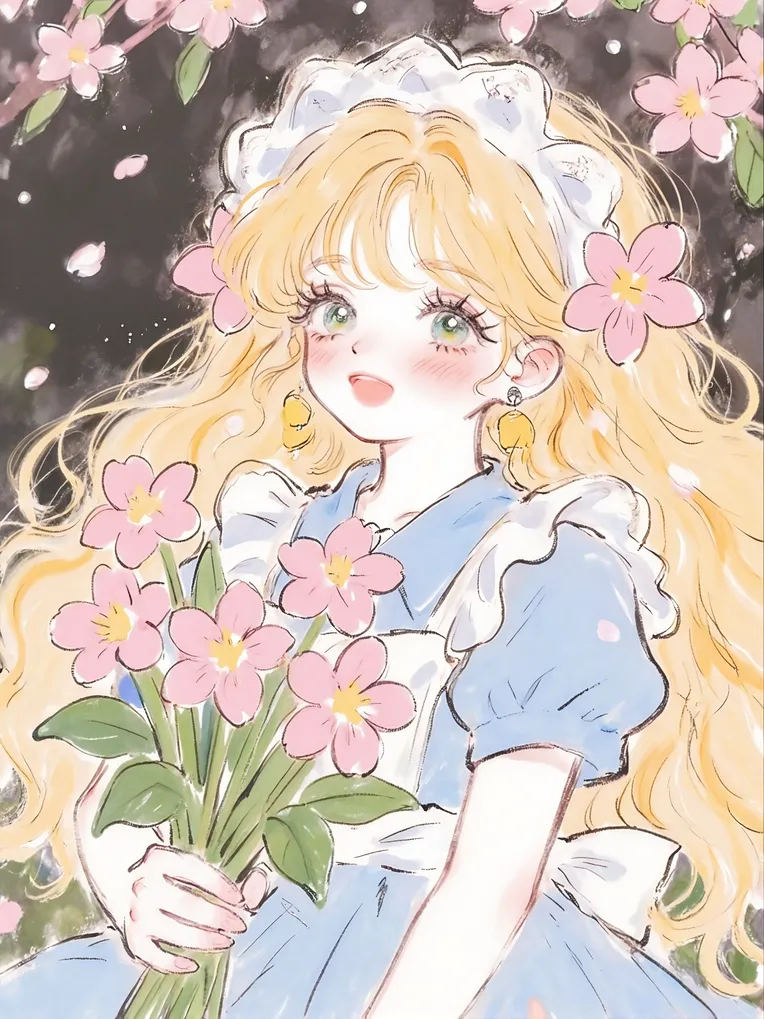Traditional Painting Media,Girl,LoRA,