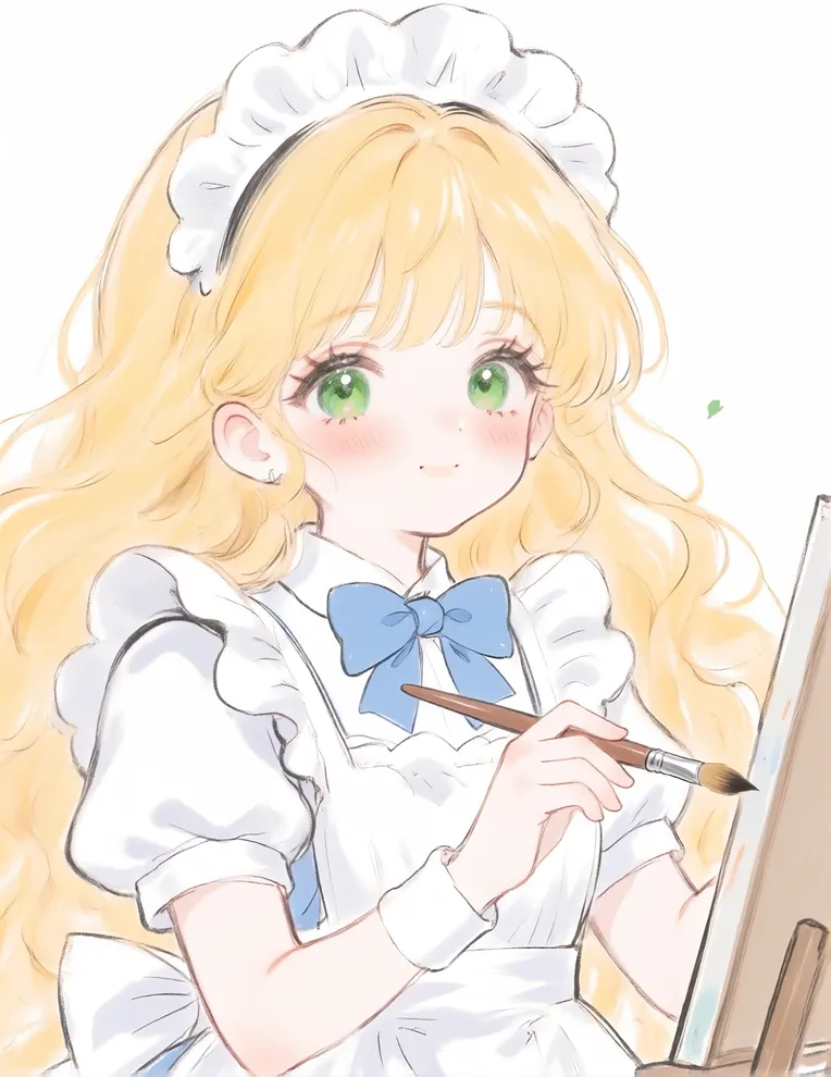Traditional Painting Media,Girl,LoRA,