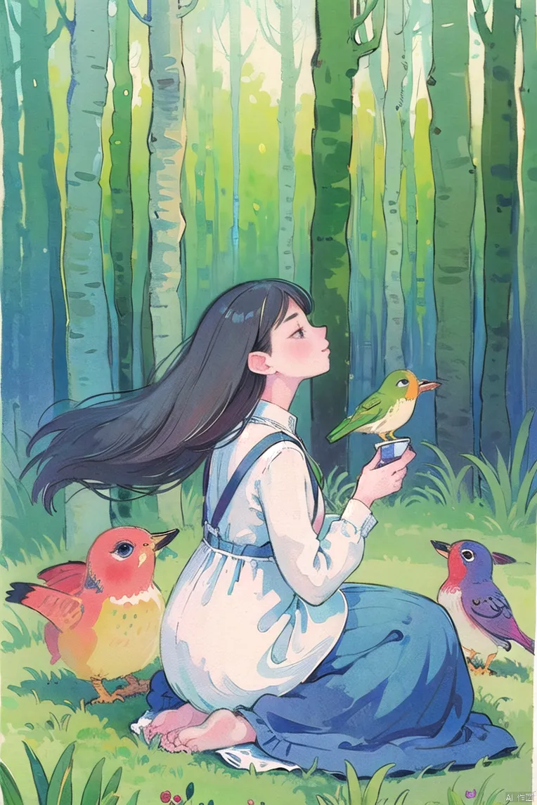 Hand-Drawn,Traditional Painting Media,Girl,LoRA,SD 1.5