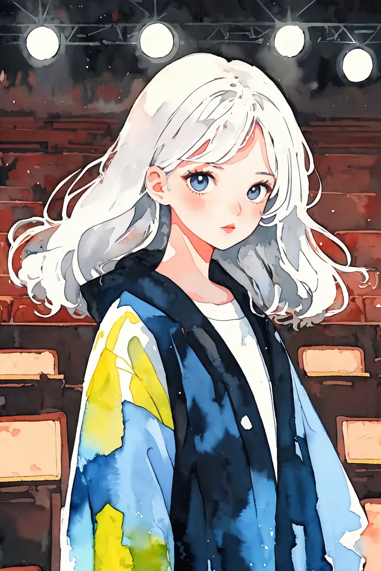 Hand-Drawn,Traditional Painting Media,Girl,Checkpoint,SD 1.5