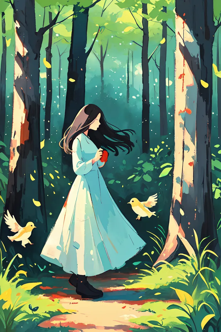 Hand-Drawn,Traditional Painting Media,Girl,Checkpoint,SD 1.5