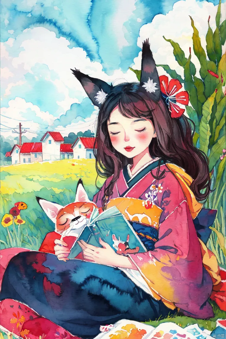Hand-Drawn,Traditional Painting Media,Girl,LoRA,SD 1.5