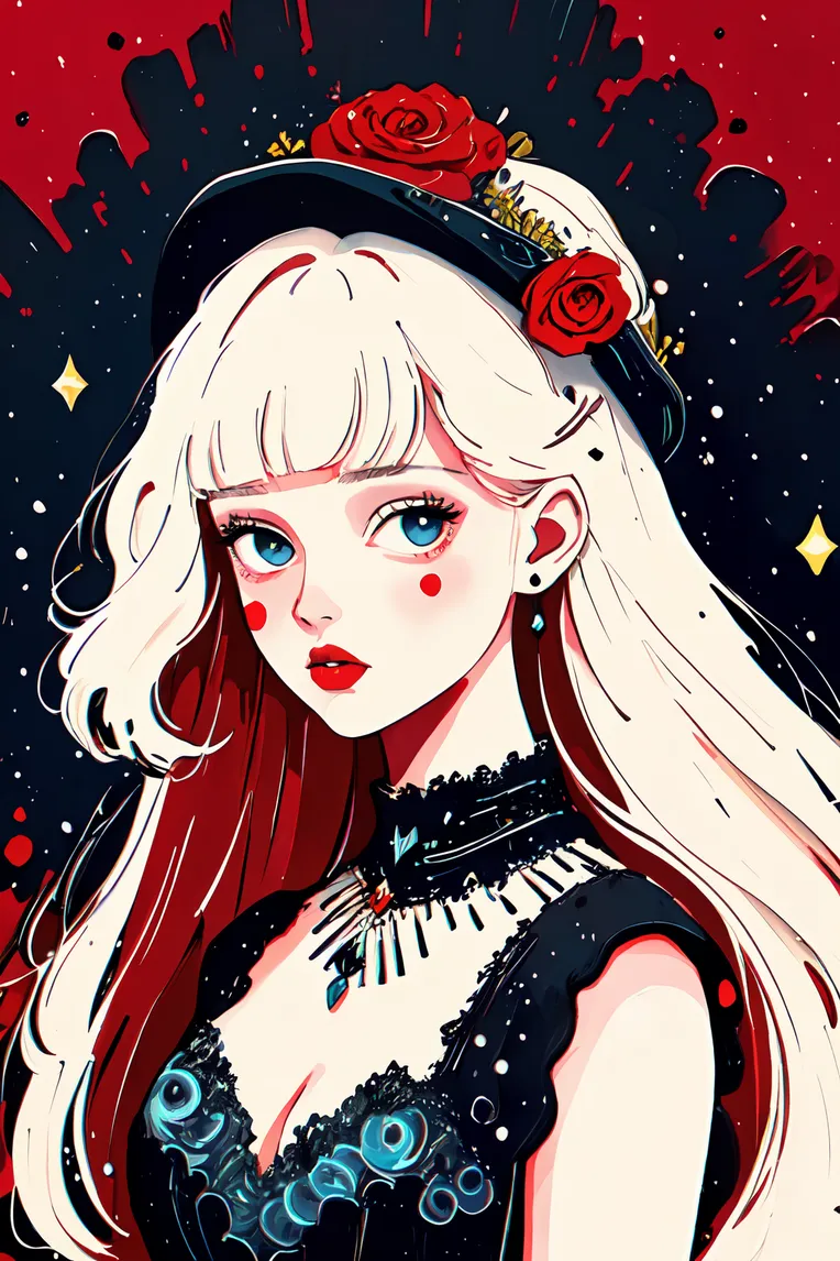 Hand-Drawn,Traditional Painting Media,Girl,Checkpoint,SD 1.5