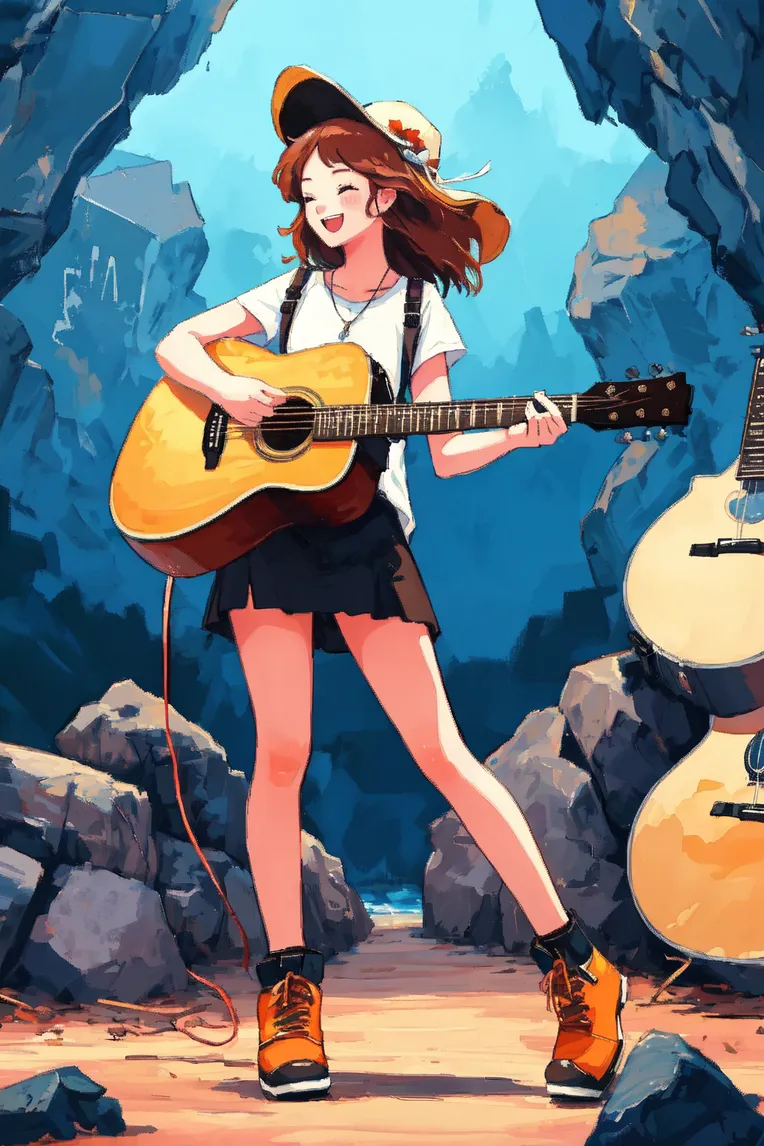 Hand-Drawn,Traditional Painting Media,Girl,Checkpoint,SD 1.5