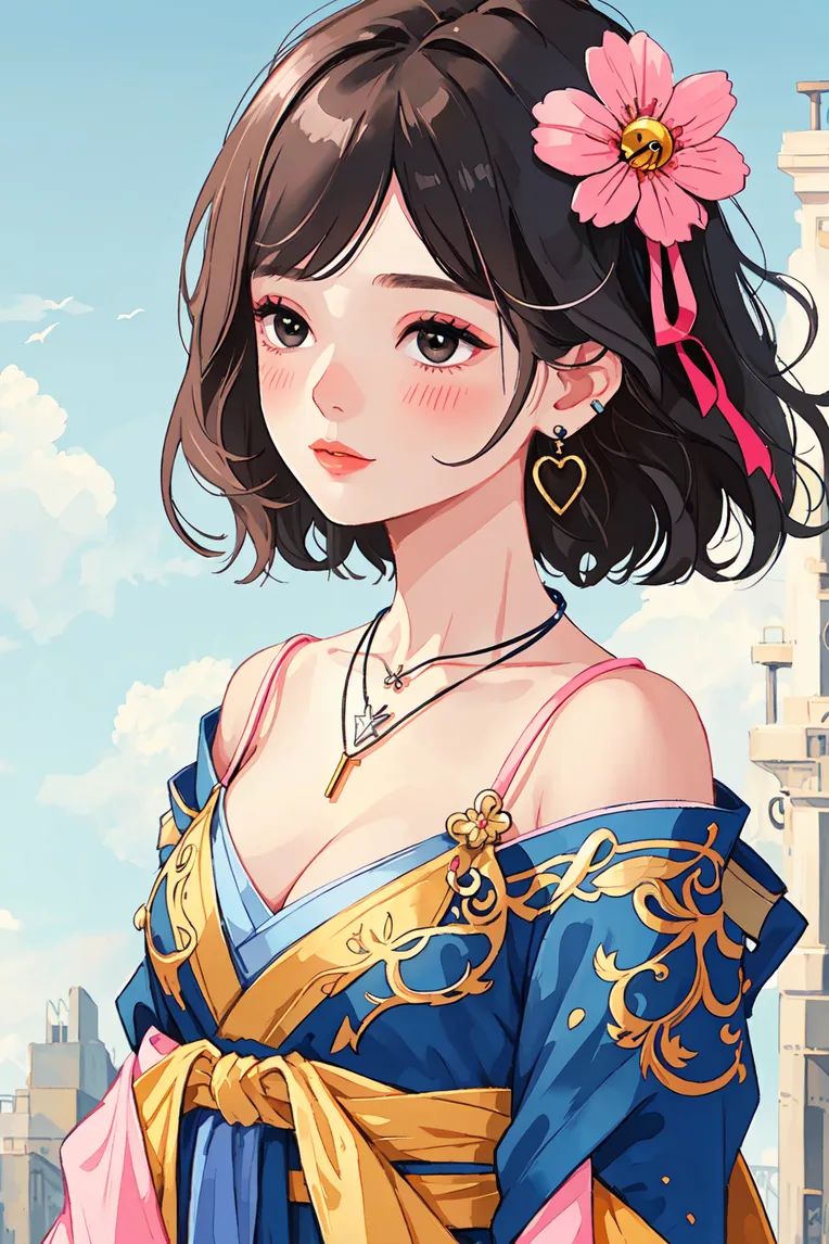 Hand-Drawn,Traditional Painting Media,Girl,Checkpoint,SD 1.5