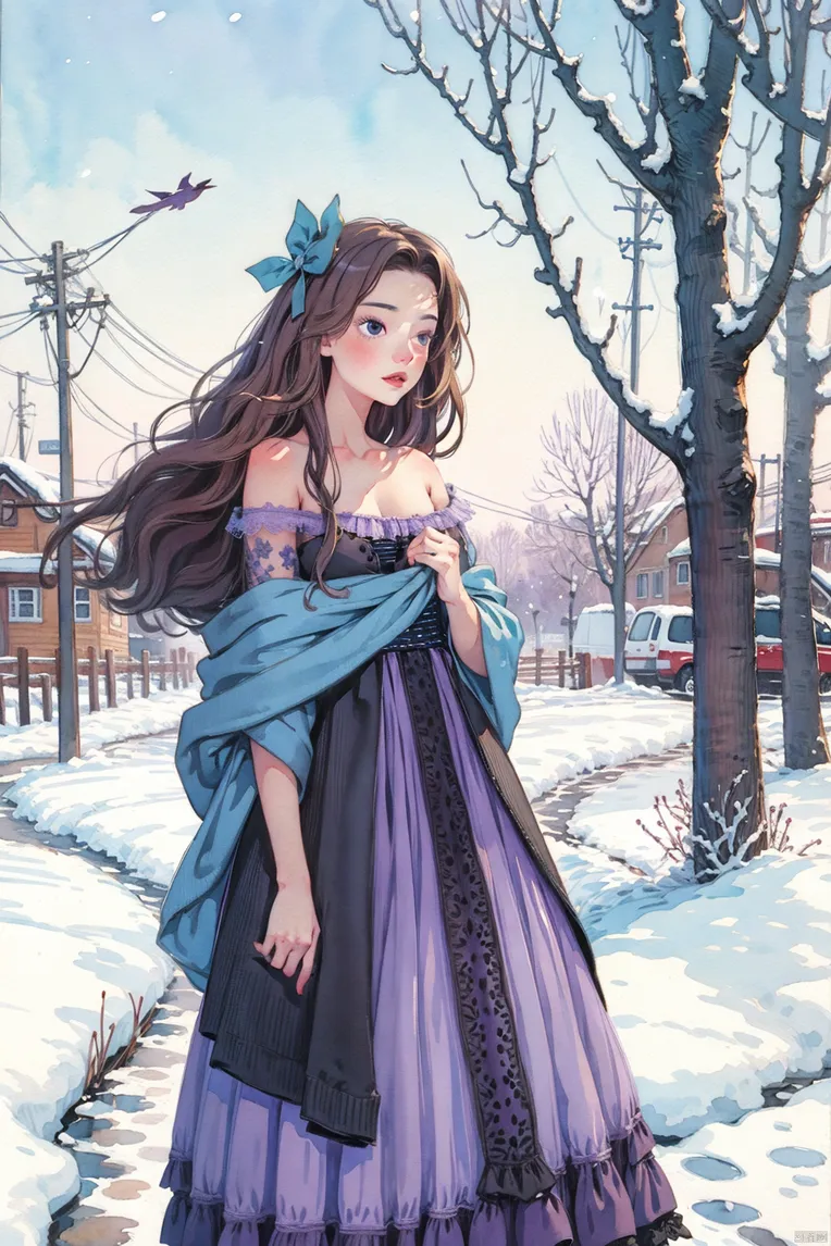 Hand-Drawn,Traditional Painting Media,Girl,LoRA,SD 1.5