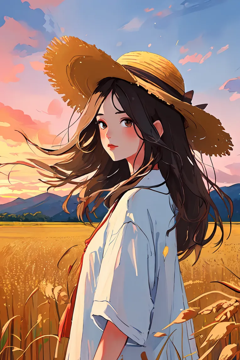 Hand-Drawn,Traditional Painting Media,Girl,Checkpoint,SD 1.5