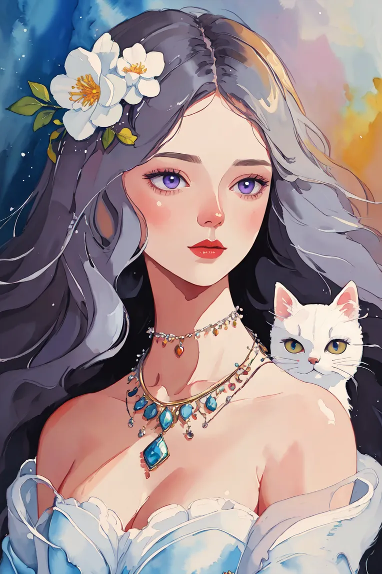 Hand-Drawn,Traditional Painting Media,Girl,Checkpoint,SD 1.5