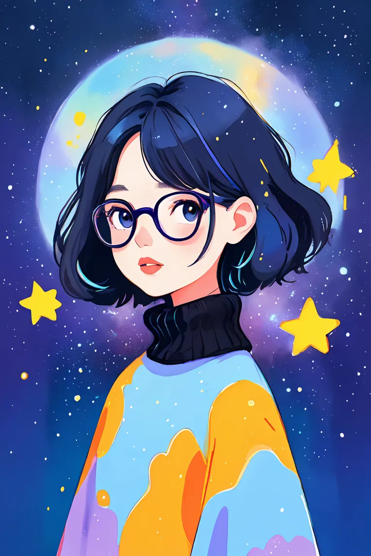 Hand-Drawn,Traditional Painting Media,Girl,Checkpoint,SD 1.5