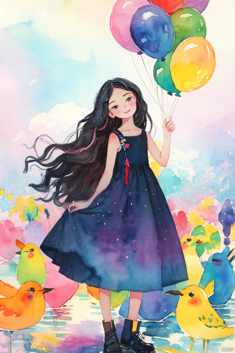 Hand-Drawn,Traditional Painting Media,Girl,LoRA,SD 1.5