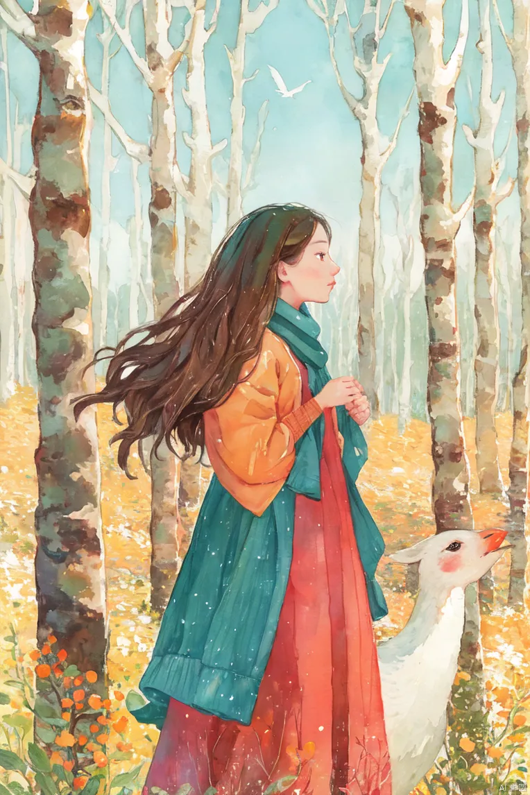 Hand-Drawn,Traditional Painting Media,Girl,LoRA,SD 1.5