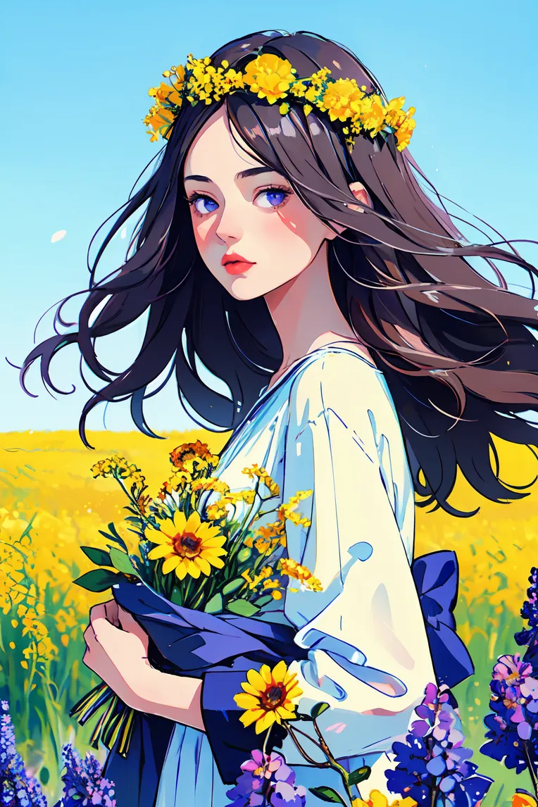 Hand-Drawn,Traditional Painting Media,Girl,Checkpoint,SD 1.5