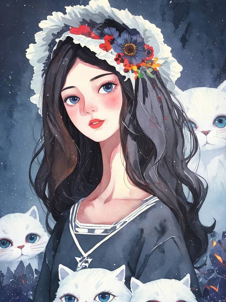 Hand-Drawn,Traditional Painting Media,Girl,LoRA,SD 1.5