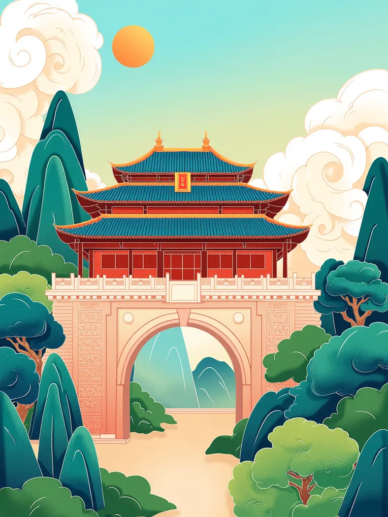 Illustration,Chinese Style,Building,LoRA,FLUX.1