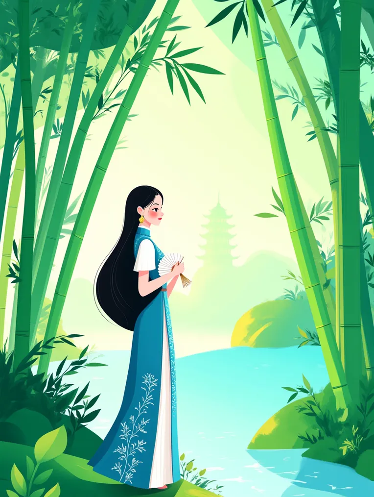 Flat,Flat Illustration,Girl,LoRA,FLUX.1