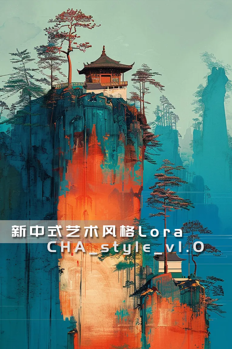 Chinese Style,Traditional Painting Media,Building,LoRA,SD 1.5