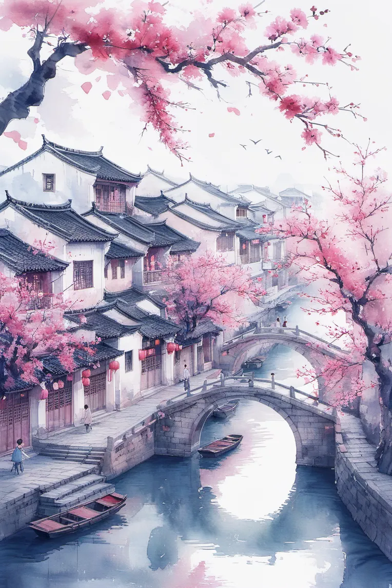 Chinese Style,Traditional Painting Media,Building,LoRA,SDXL