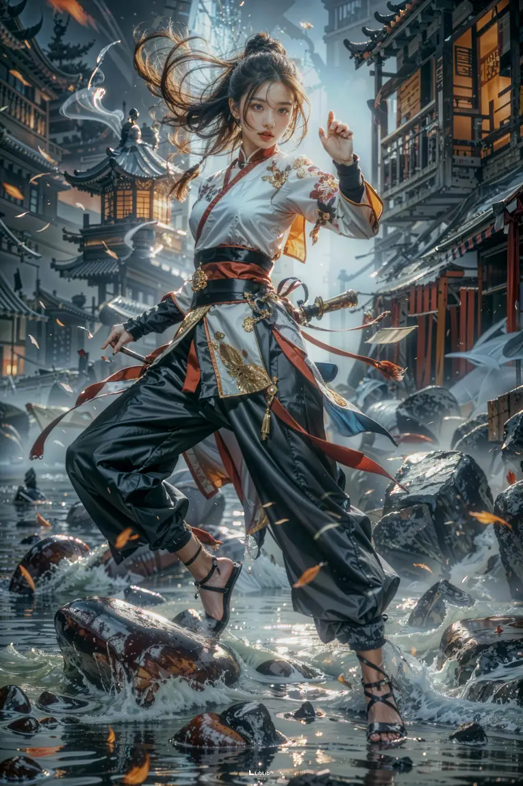 AI绘画-【重大更新】绪儿-武侠动作场景 服装中国剑-M大仙-AI绘图-LiblibAI