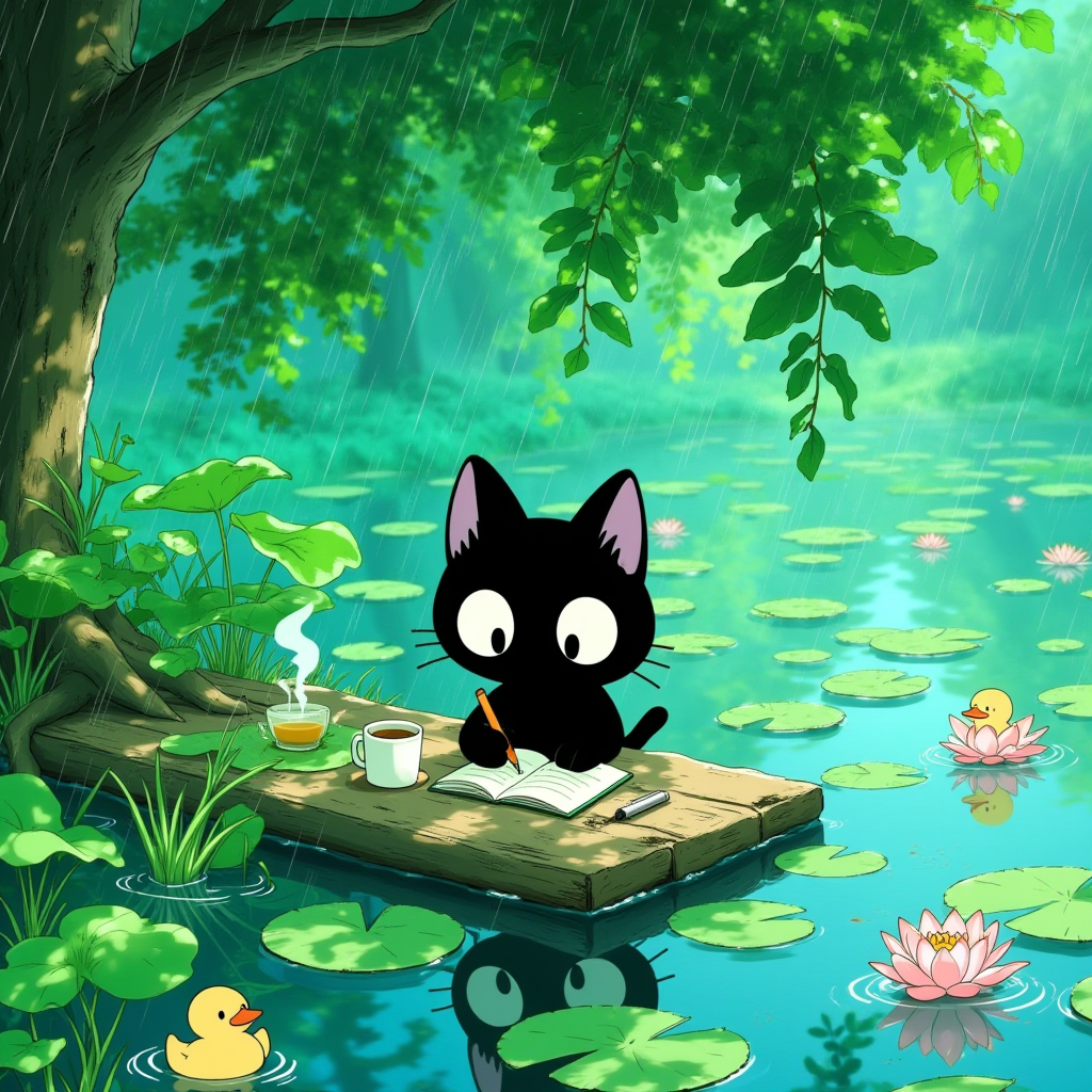 Black Cat Lofi Ghibli v2.0