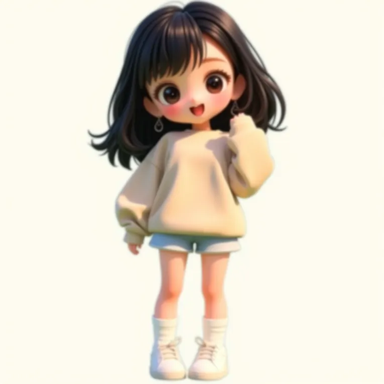 Cartoon style,Girl,Character,LoRA,FLUX.1