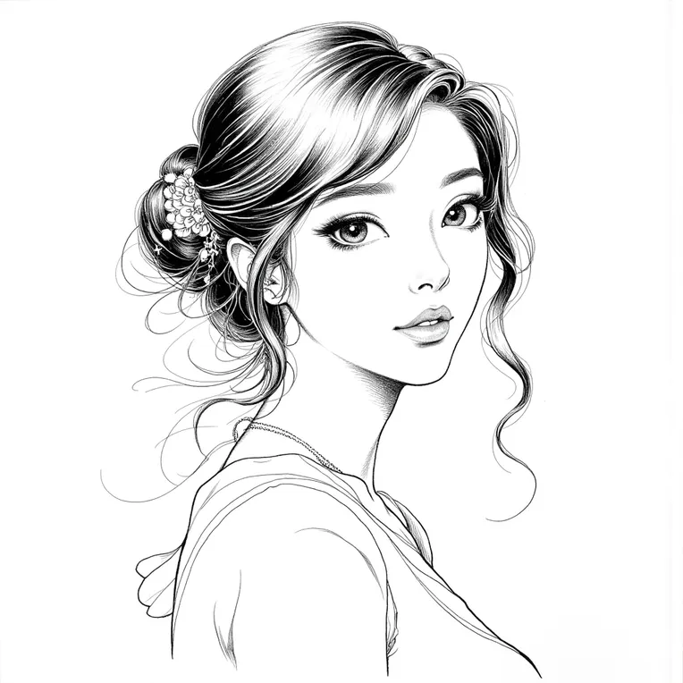 Hand-Drawn,Digital Painting Media,Girl,LoRA,FLUX.1