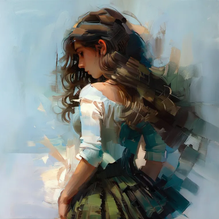 Classic Painting,Traditional Painting Media,Girl,LoRA,SDXL