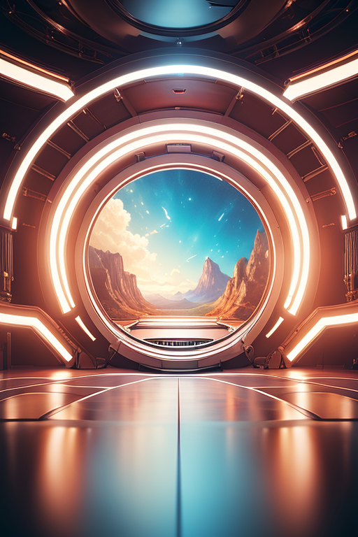 Light effect sci-fi scene