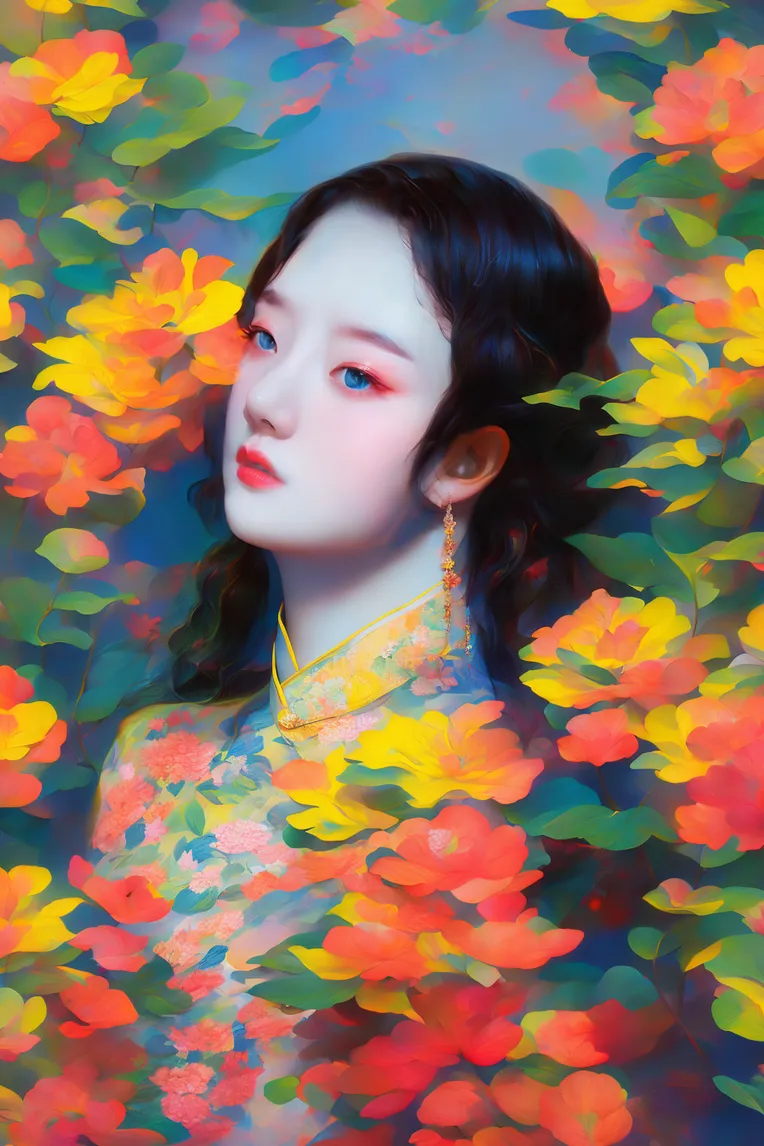 Classic Painting,Traditional Painting Media,Girl,LoRA,SD 1.5