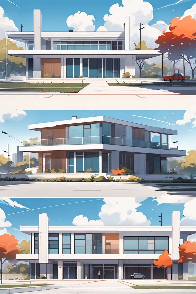 Flat,Flat Illustration,Building,LoRA,SD 1.5