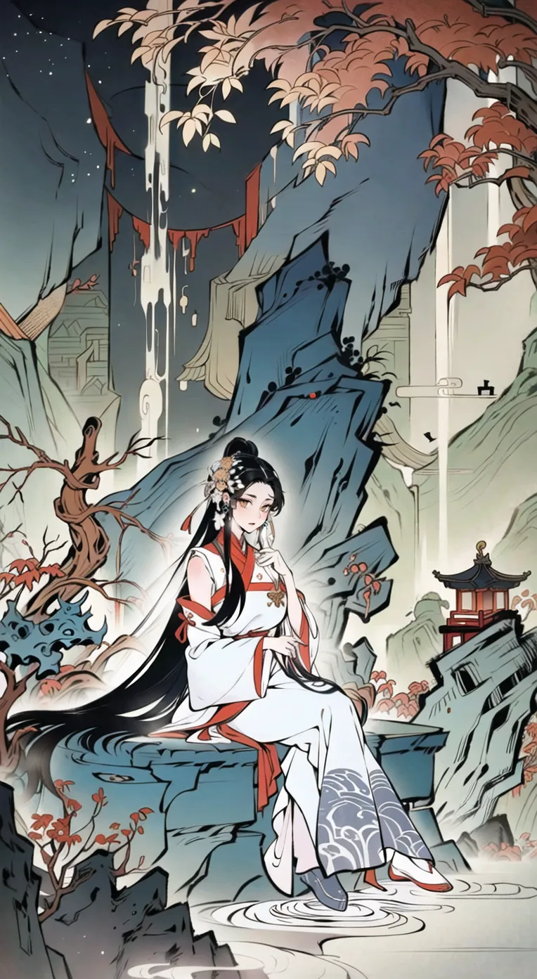 Chinese Style,Traditional Painting Media,Girl,LoRA,SD 1.5