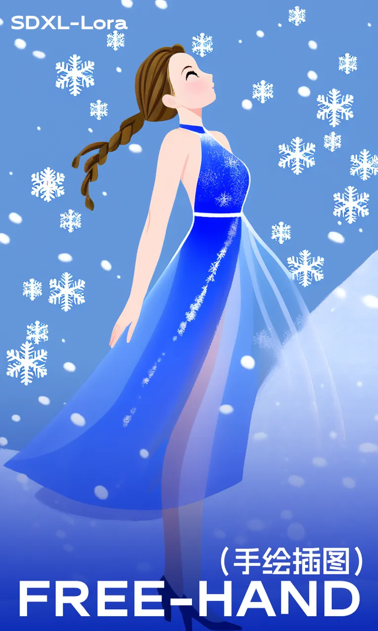 Hand-Drawn,Traditional Painting Media,Girl,LoRA,SDXL