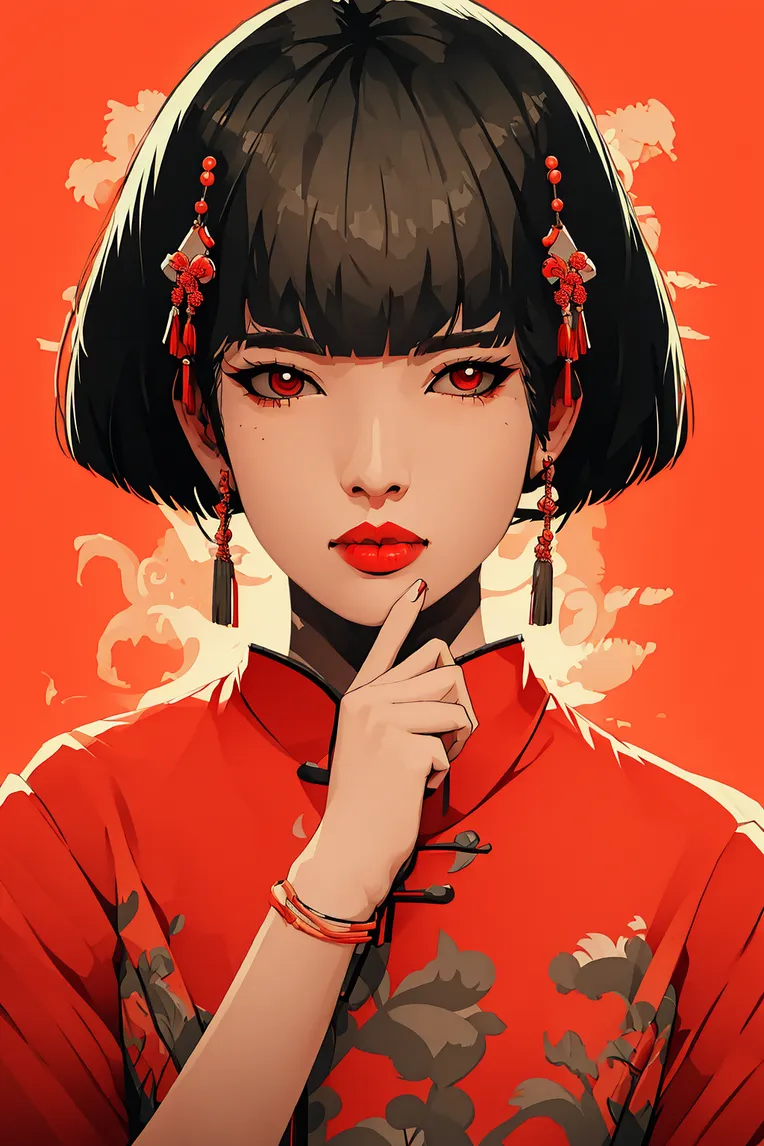 Chinese Style,Traditional Painting Media,Girl,LoRA,SD 1.5