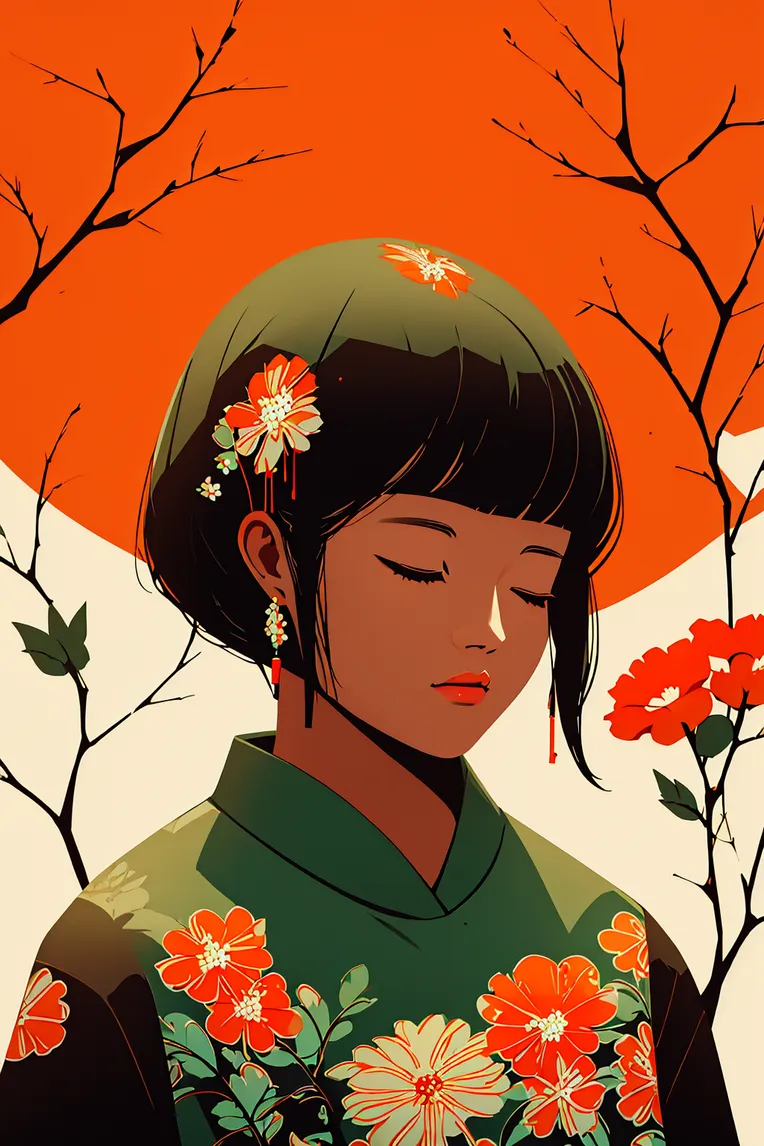 Chinese Style,Traditional Painting Media,Girl,LoRA,SD 1.5