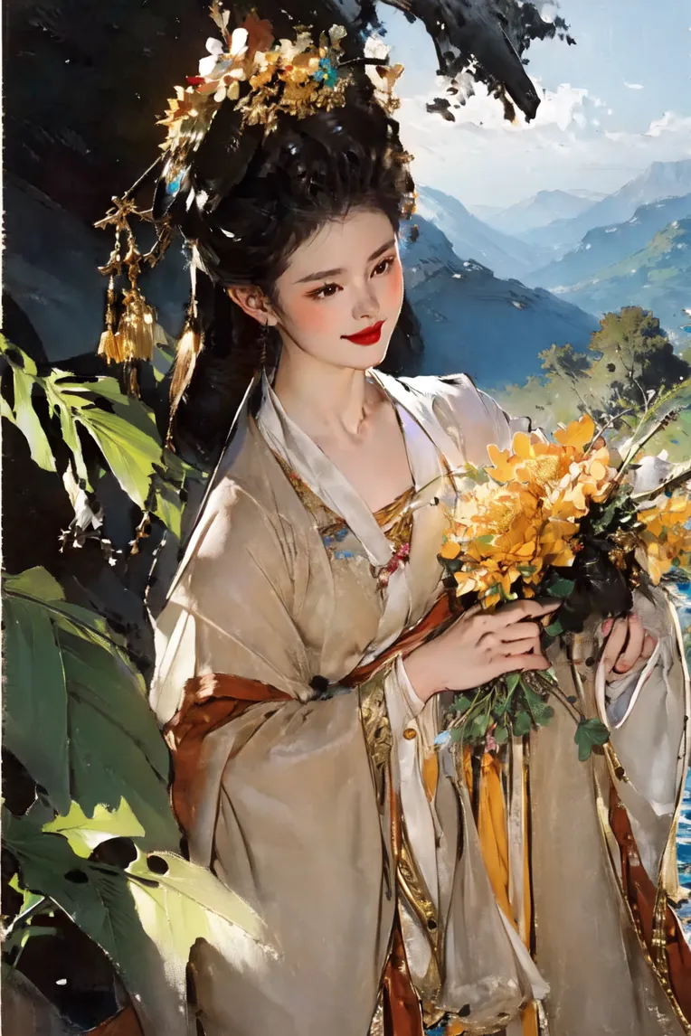 Chinese Style,Traditional Painting Media,Girl,Checkpoint,SD 1.5