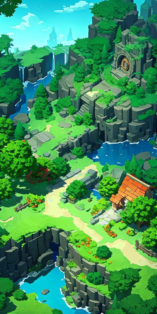 Game scene (bird's-eye view)