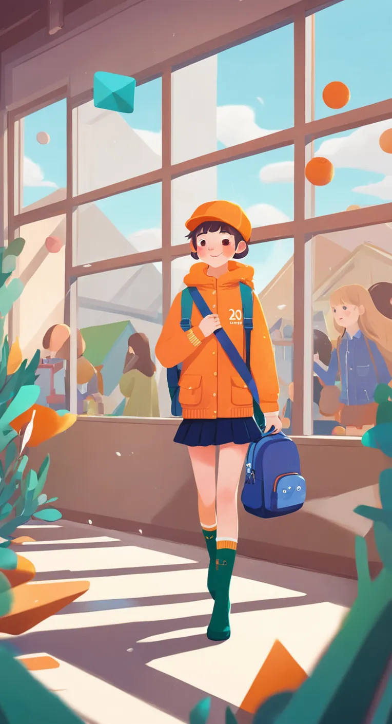 Flat,Flat Illustration,Girl,Checkpoint,SDXL