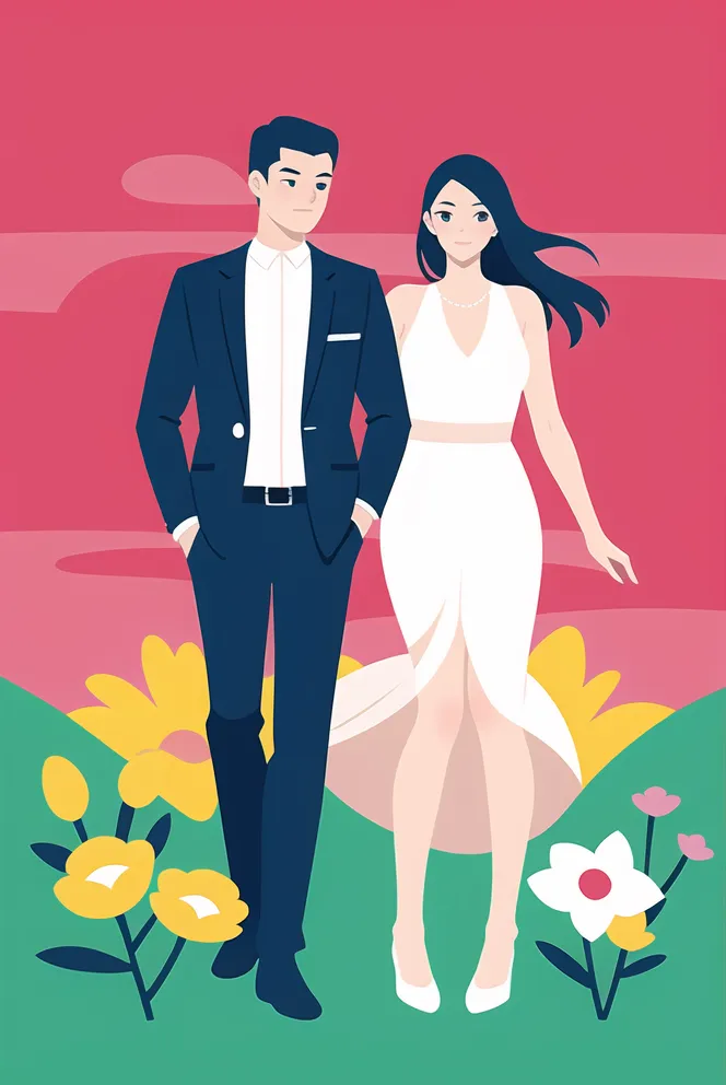 Flat,Flat Illustration,Girl,Checkpoint,SD 1.5