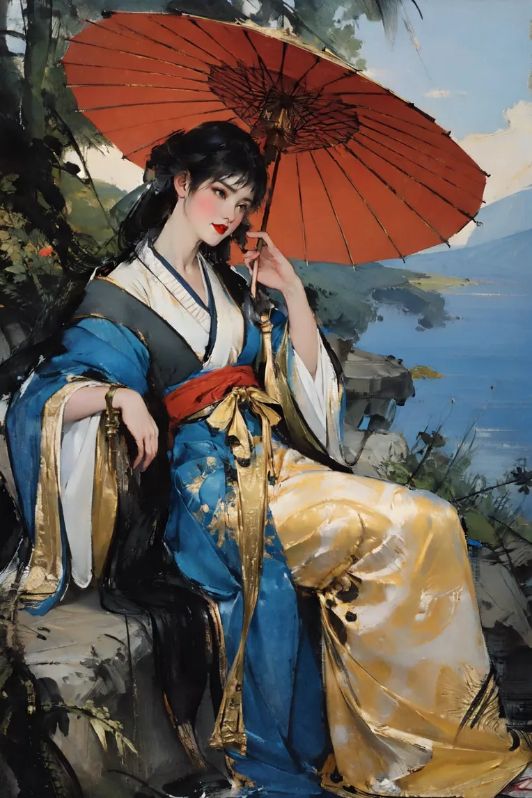 Chinese Style,Traditional Painting Media,Girl,Checkpoint,SD 1.5
