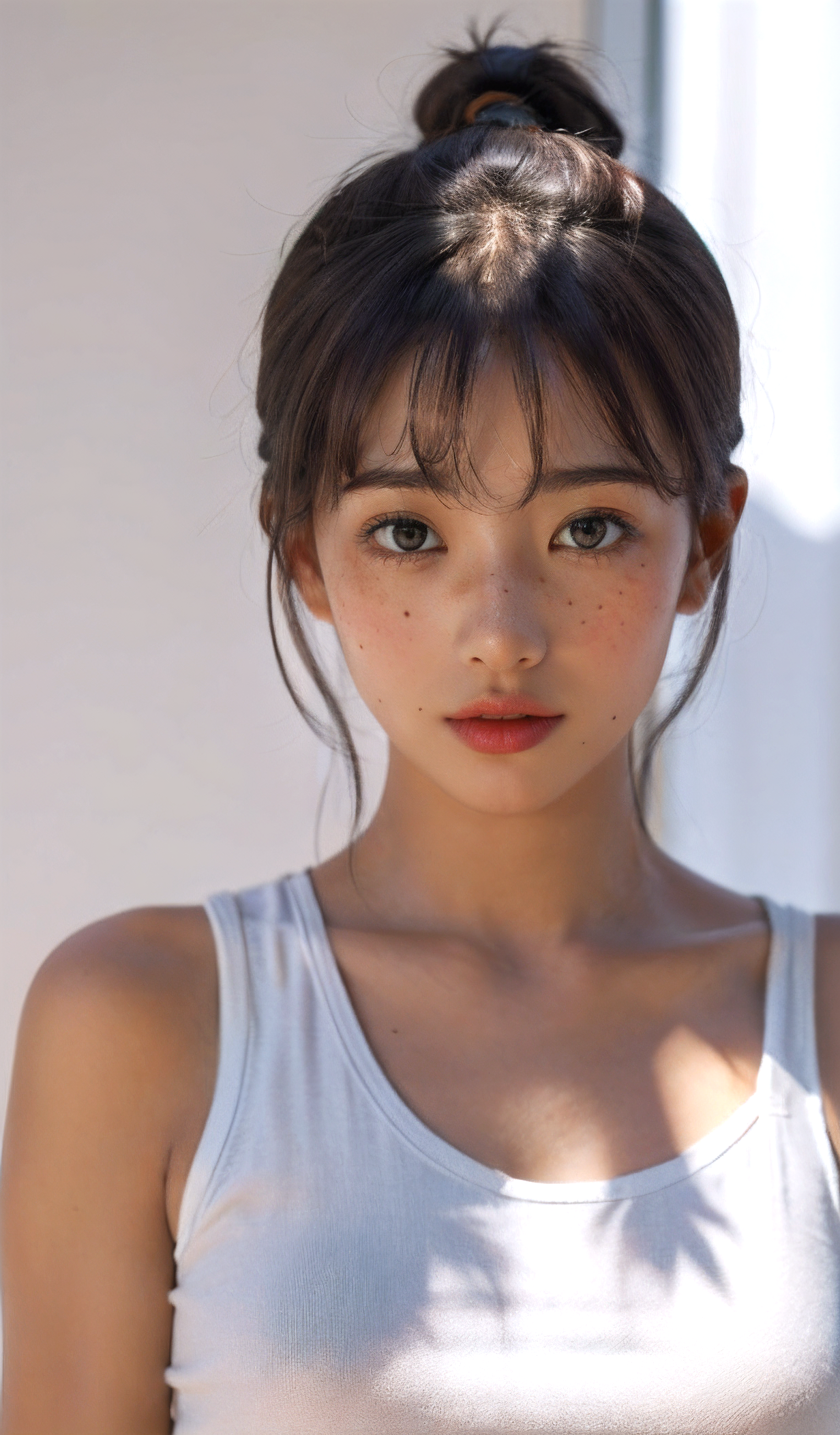 Polar Krypton Photo - Girl with Freckles Extreme Krypton Film Photo - Closeup Portrait Edition v6