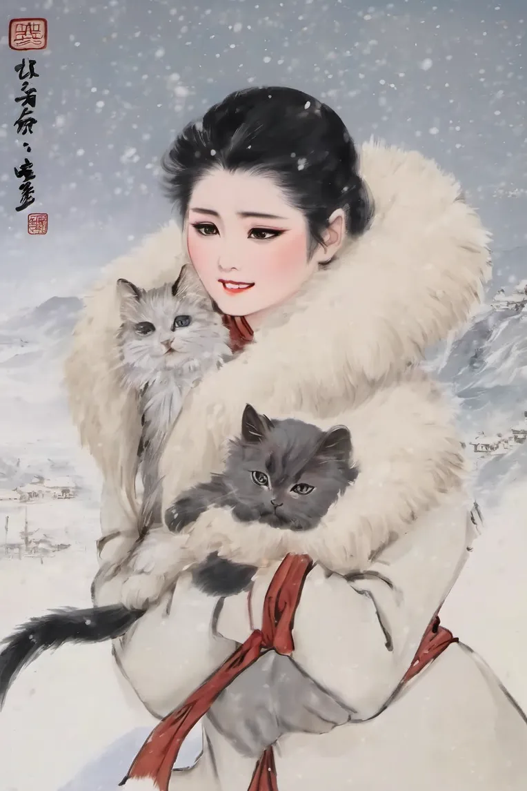 Chinese Style,Traditional Painting Media,Girl,LoRA,SDXL