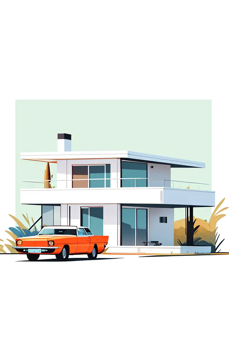 Flat,Flat Illustration,Building,LoRA,SD 1.5