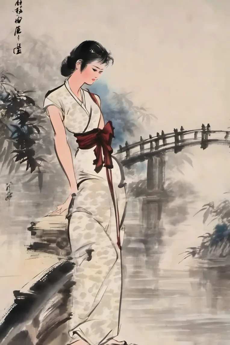 Chinese Style,Traditional Painting Media,Girl,LoRA,SDXL