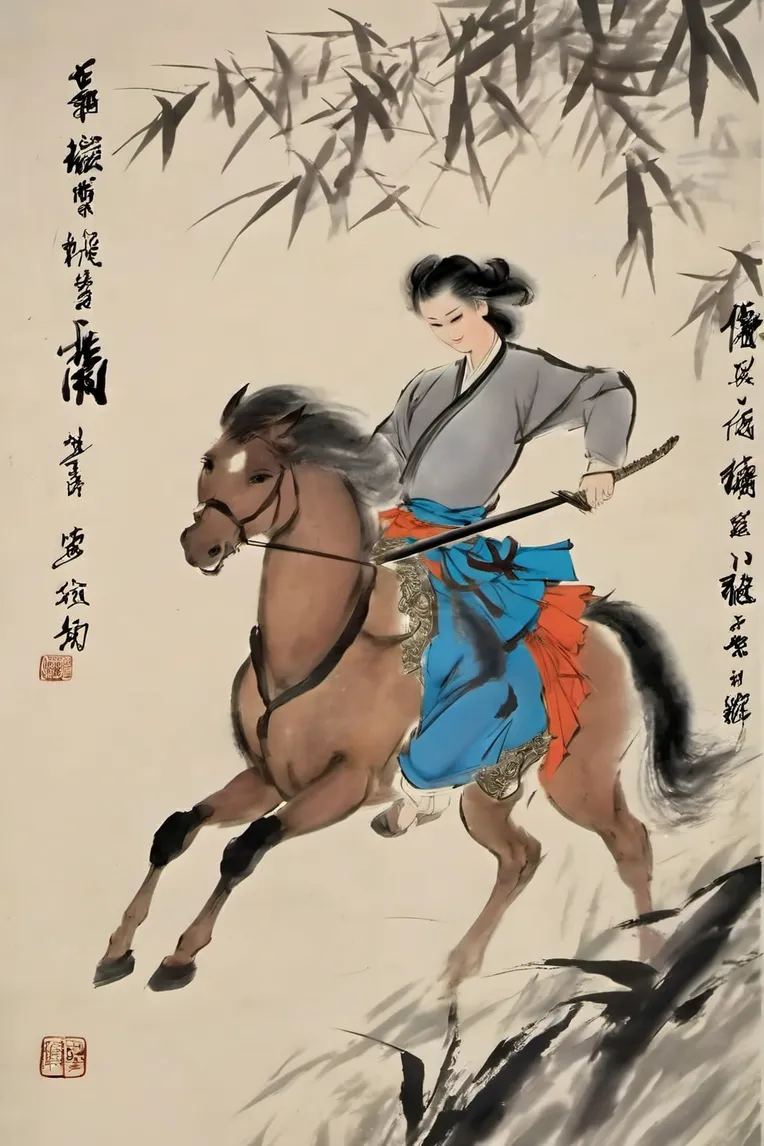 Chinese Style,Traditional Painting Media,Girl,LoRA,SDXL