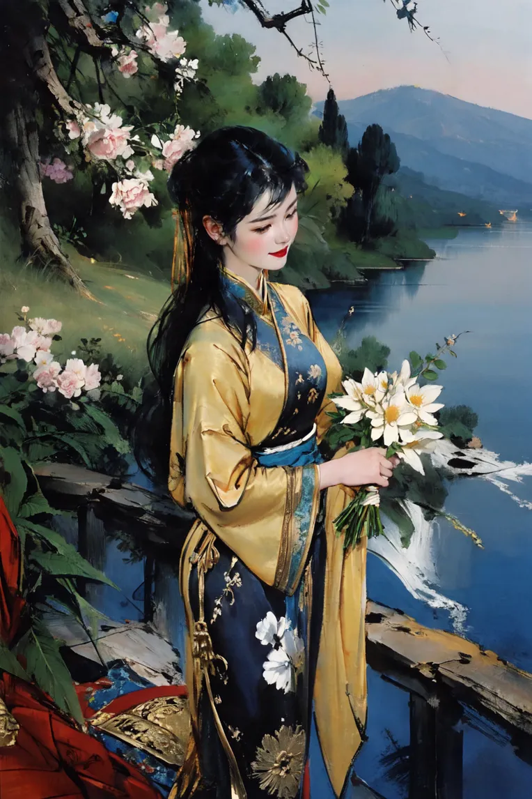 Chinese Style,Traditional Painting Media,Girl,Checkpoint,SD 1.5